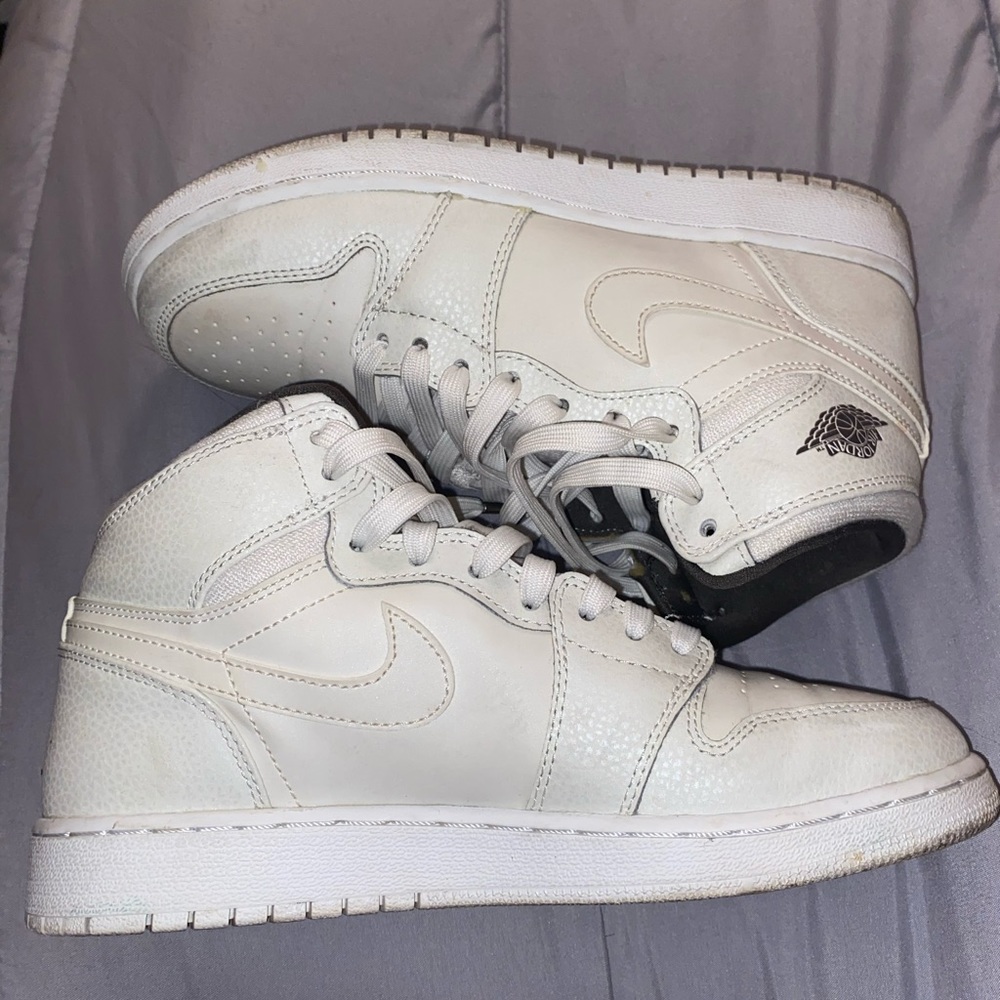 Cream/ white Jordan ones